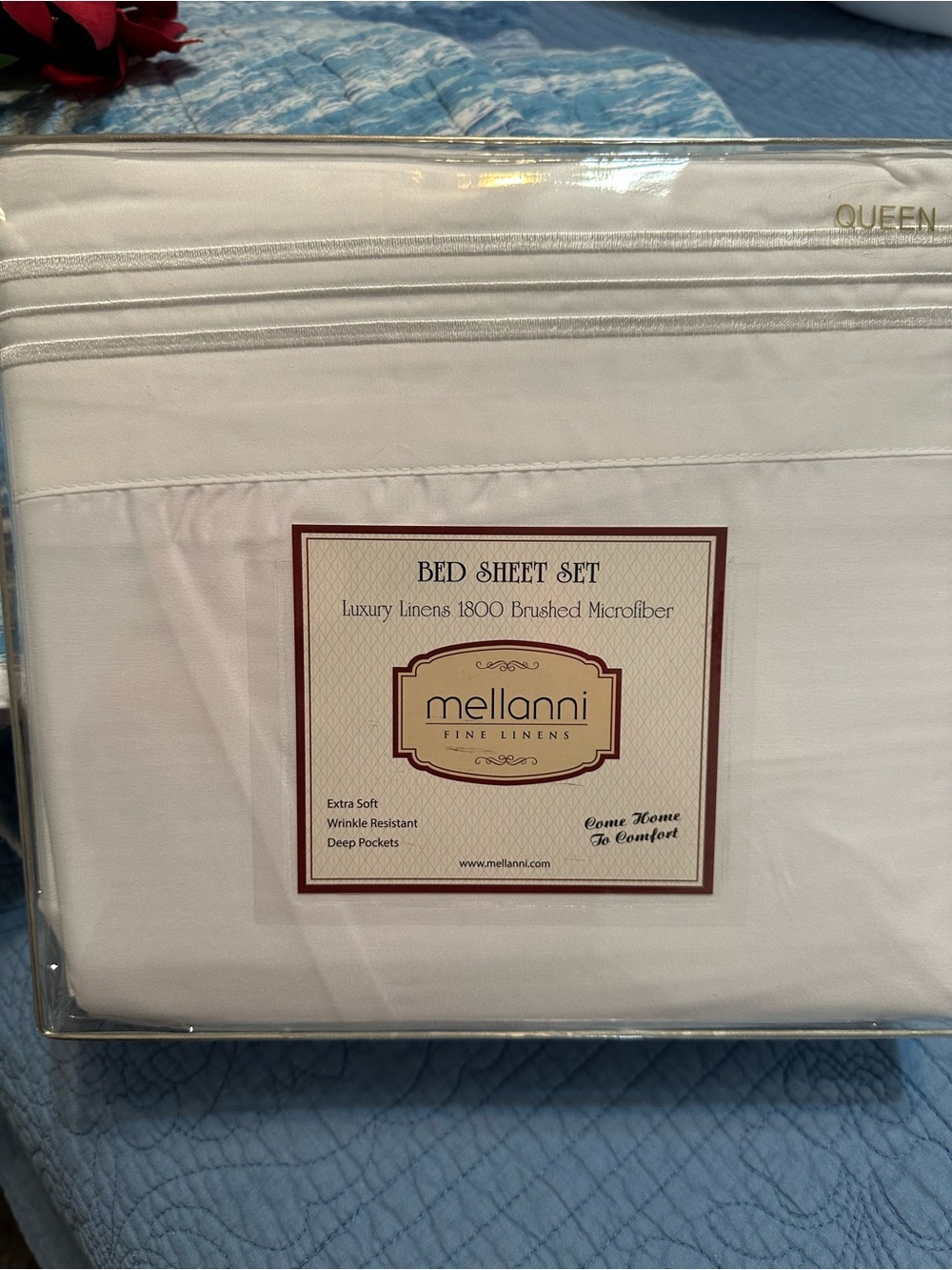 Mellanni White Luxury Bed Sheet Set - 1800 Brushed Microfiber